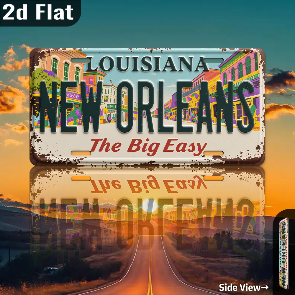 Home Decor New Orleans - Panneau d'art mural en métal Vintage