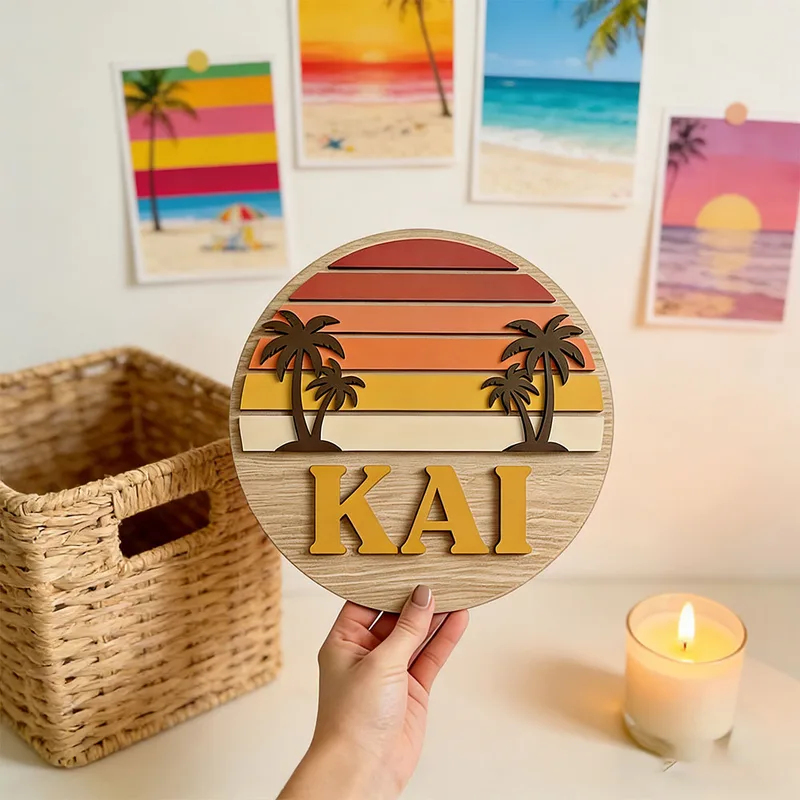Wooden Letter Sign - Plaque murale en bois personnalisable avec