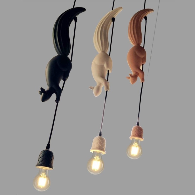 Hanging Moon Lamp - Nordique créatif Animal écureuil résine moderne