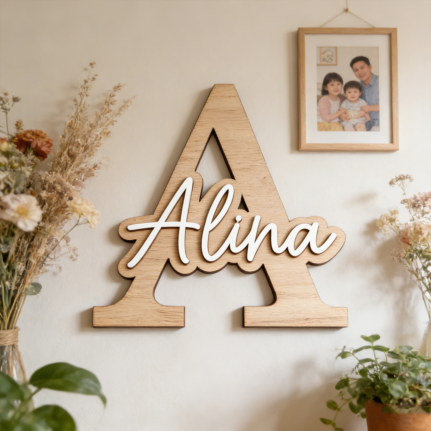1 plaque de porte en bois pers - Wooden Letter Sign avis et prix