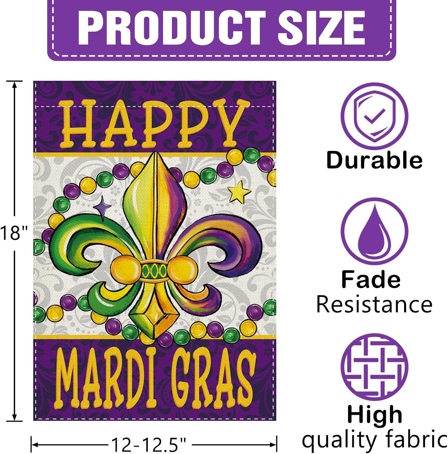 Dyrenson Happy Mardi Gras Fleu - Home Decor New Orleans avis et prix