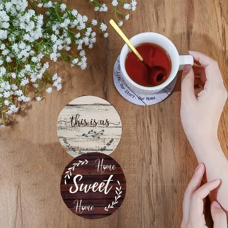 6 sous-verres circulaires en b - Wooden Letter Sign avis et prix