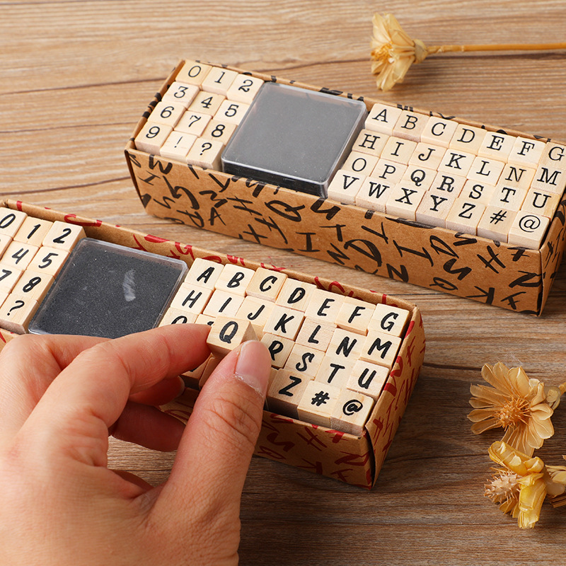 Ensemble de cachet en bois pou - Wooden Letter Sign avis et prix