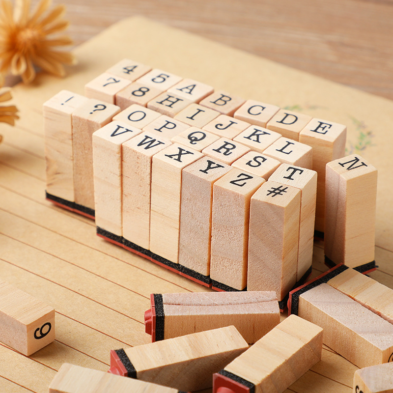 Ensemble de cachet en bois pou - Wooden Letter Sign avis et prix