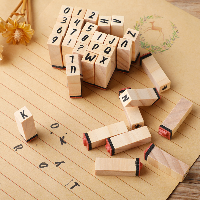 Ensemble de cachet en bois pou - Wooden Letter Sign avis et prix