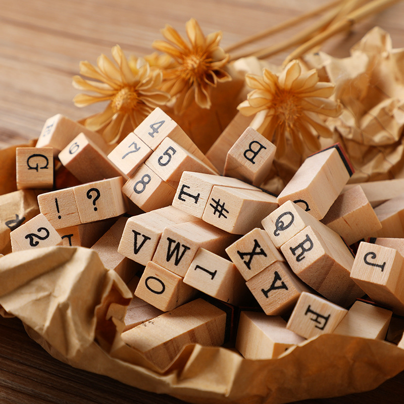 Ensemble de cachet en bois pou - Wooden Letter Sign avis et prix