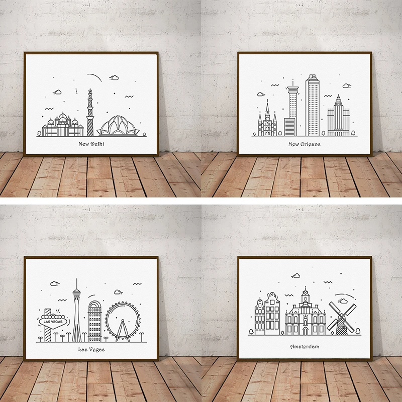 Affiches de ligne de ville pou - Home Decor New Orleans avis et prix