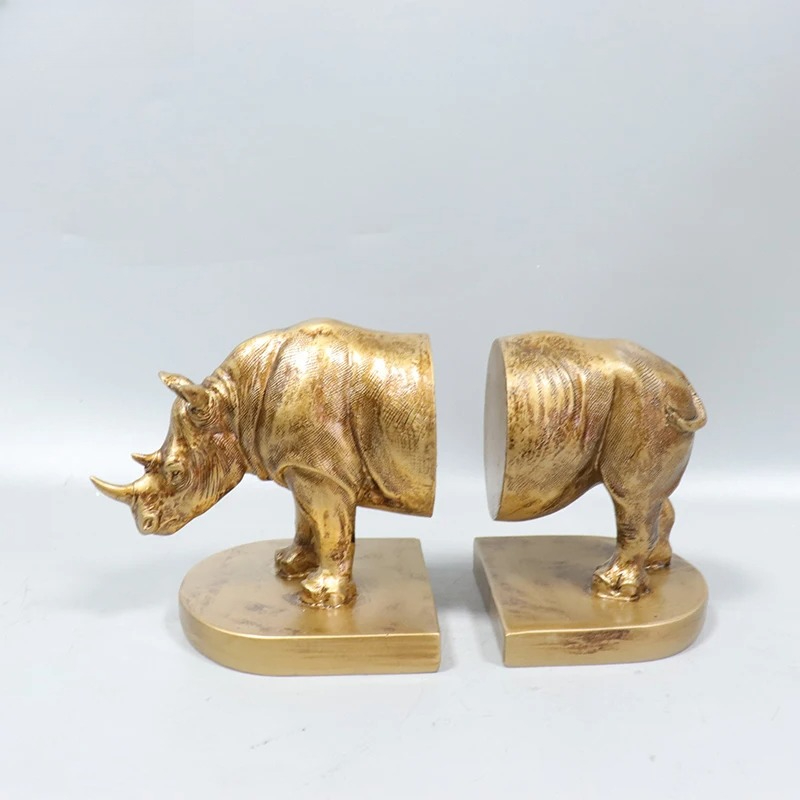 Statue de rhinocéros dorée rét - Aesthetic Bookend avis et prix