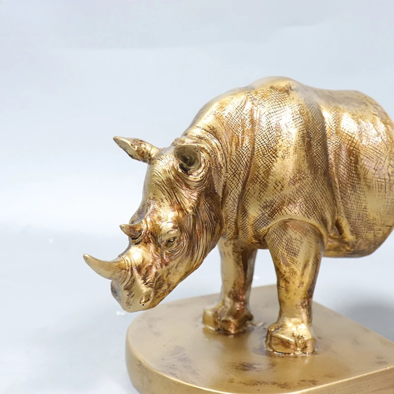 Statue de rhinocéros dorée rét - Aesthetic Bookend avis et prix