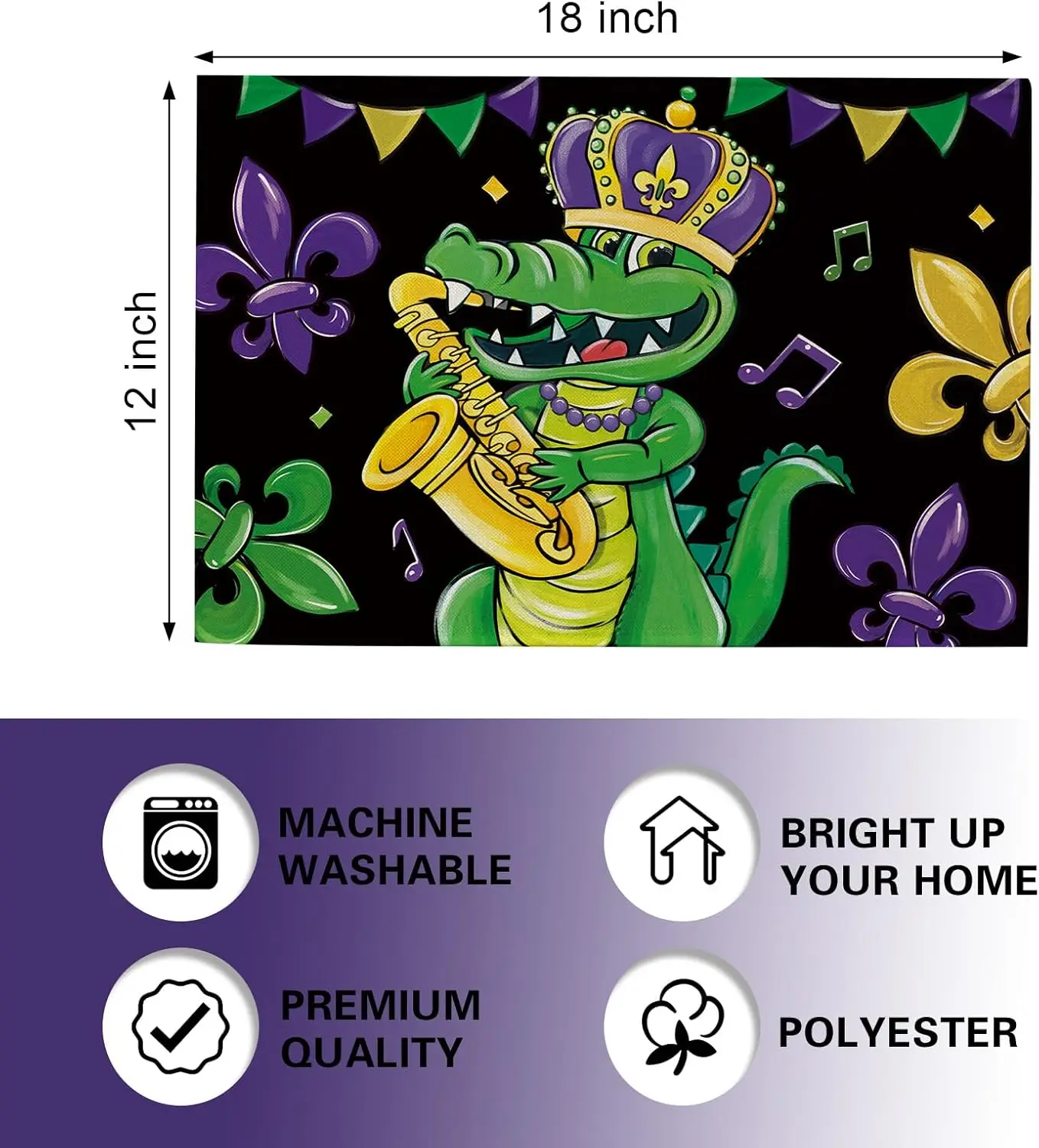 Mardi Gras Alligator napperons - Home Decor New Orleans avis et prix